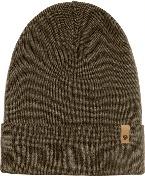 Czapka wełniana Fjallraven Classic Knit Hat - dark olive, zdjęcie 3
