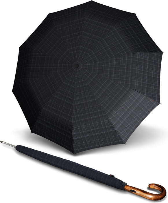 Parasol długi automatyczny Knirps S.770 - Prints Check Czarny