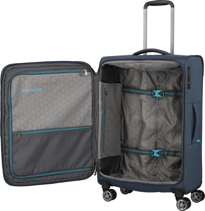 Walizka średnia poszerzana Travelite Madeira 67 cm granatowa, zdjęcie 3