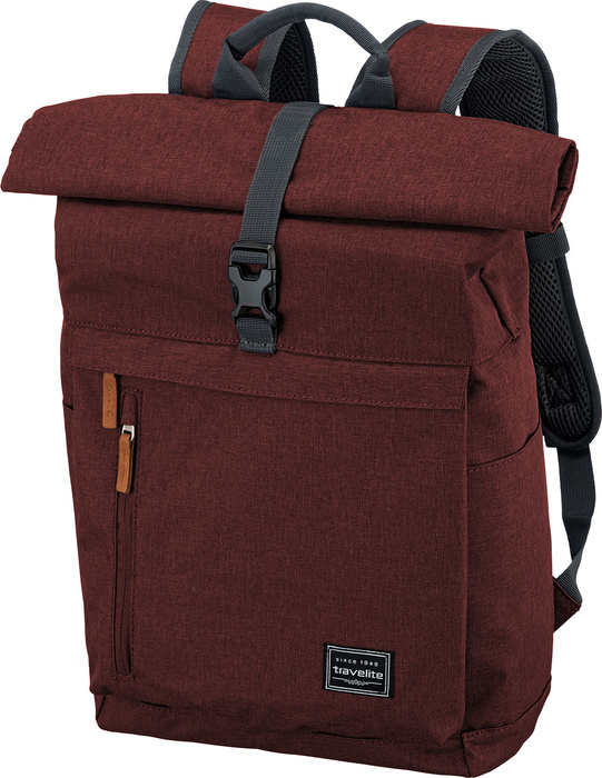 Plecak rolowany Travelite Basics Bordowy