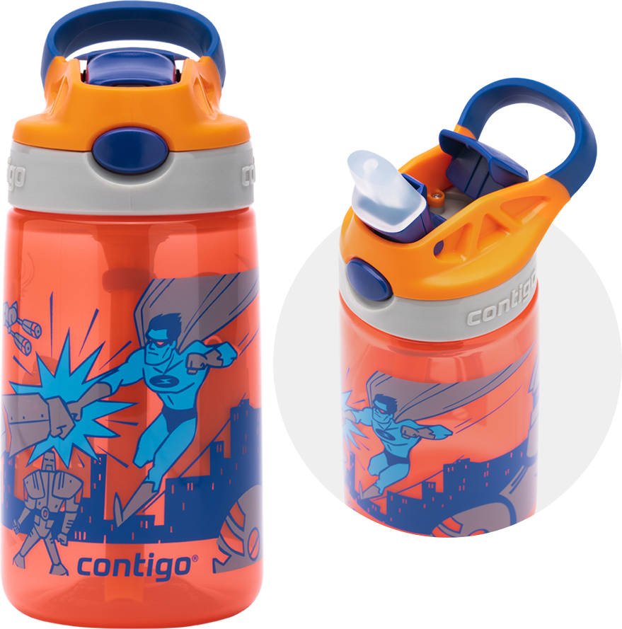 Butelka dla dzieci Contigo Gizmo Flip 420ml - Necturine With Superhero