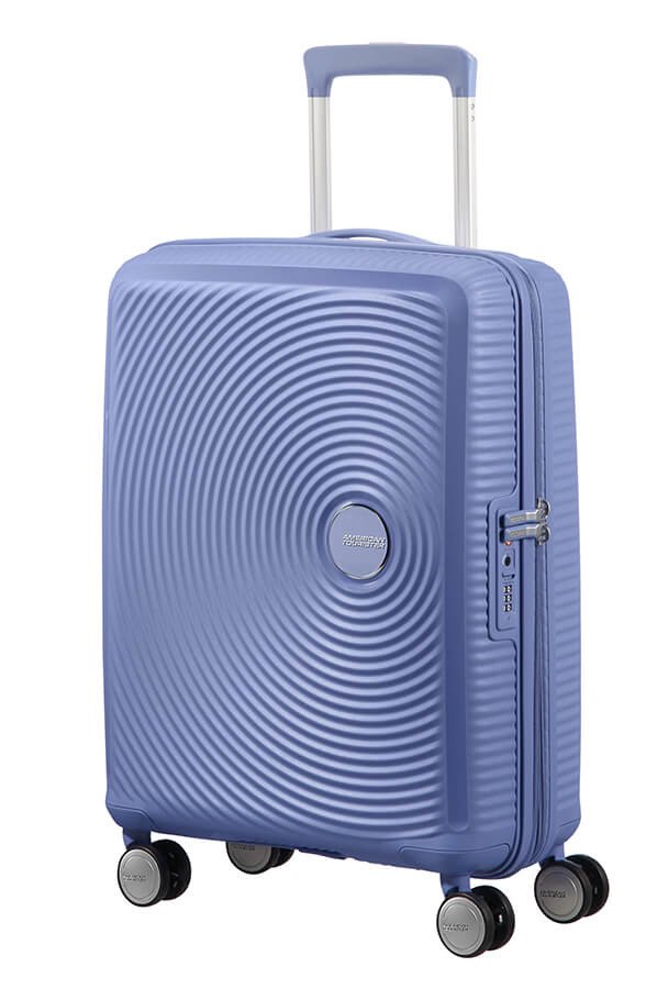 Walizka kabinowa American Tourister Soundbox 55 cm powiększana niebieska